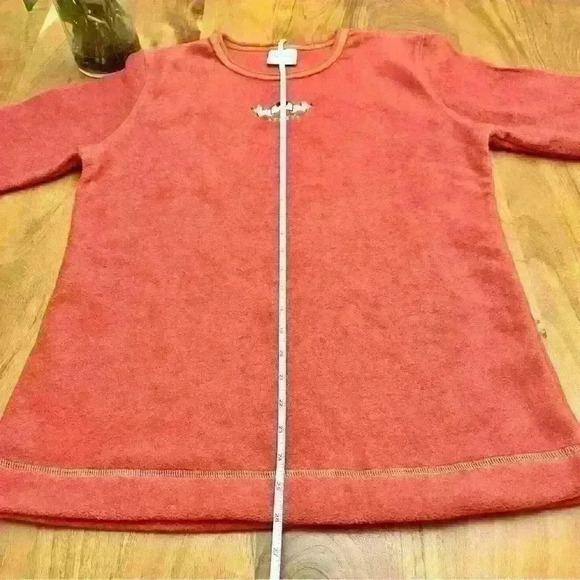 Vintage pastel red foxy crew neck long sleeves  fleece sweatshirts jumper - Picture 8 of 12